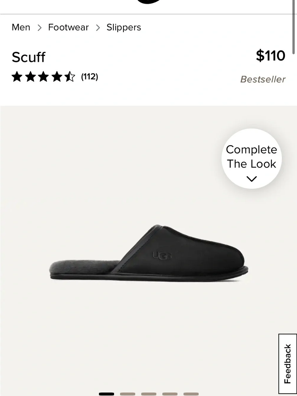 UGG Black Slip-On Shearling Mule Slippers
